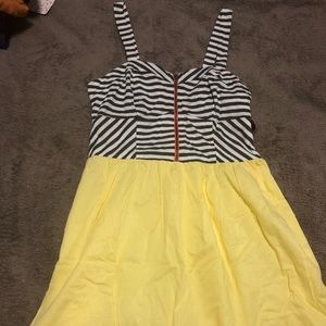 NWT Yellow & grey/white striped dress size M
